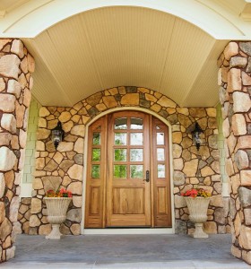 Welcoming Entry with Stone at Hallsley