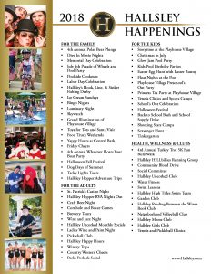 2018 Hallsley Calendar Of Events