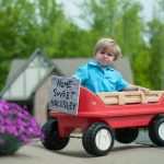 Child in wagon - home sweet hallsley
